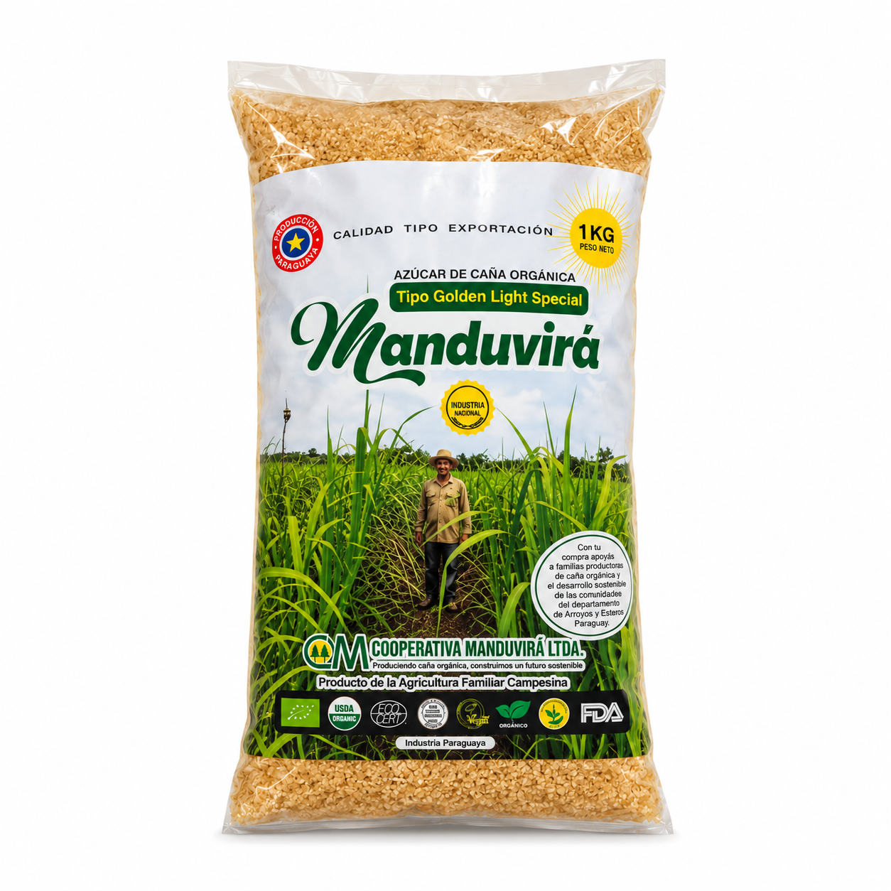 Azúcar Orgánica Manduvirá Golden Light Special 1 kg