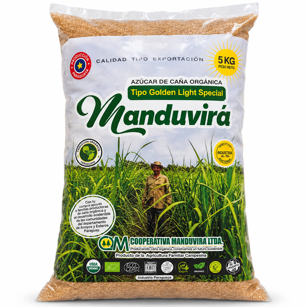 Azúcar Orgánica Manduvirá Golden Light Special 5 kg