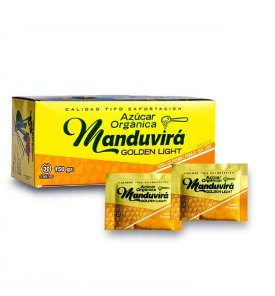 Azúcar Orgánica Manduvirá Golden Light 5 g × 30 unidades
