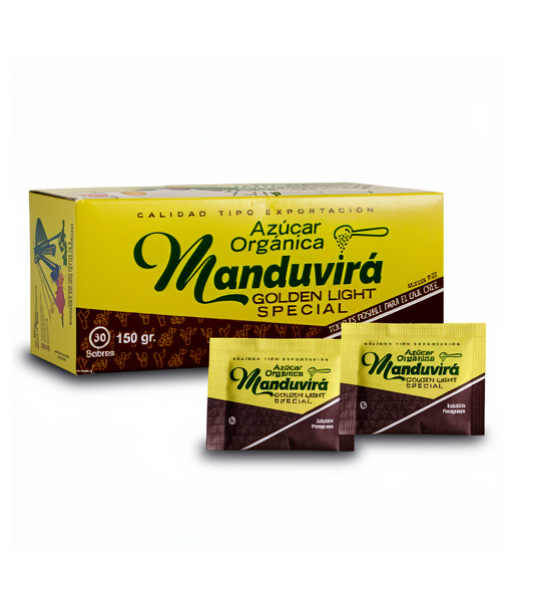 Azúcar Orgánica Manduvirá Golden Light Special 5 g × 30 unidades