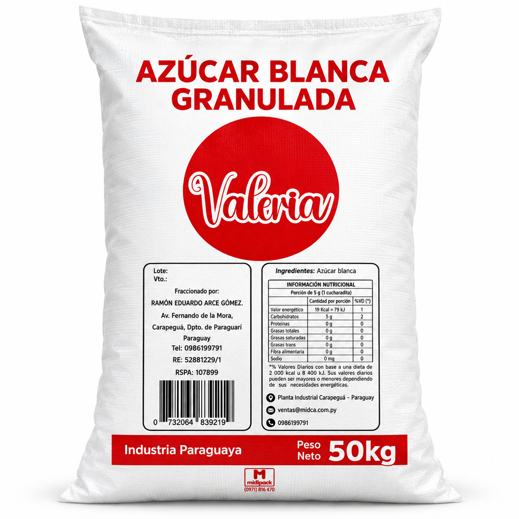 Azúcar Blanca Valeria 50 kg